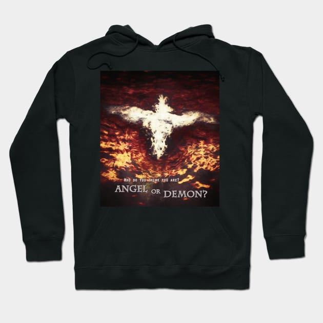 Winged creature with crown. Angel or Demon? Hoodie by RiverPhildon